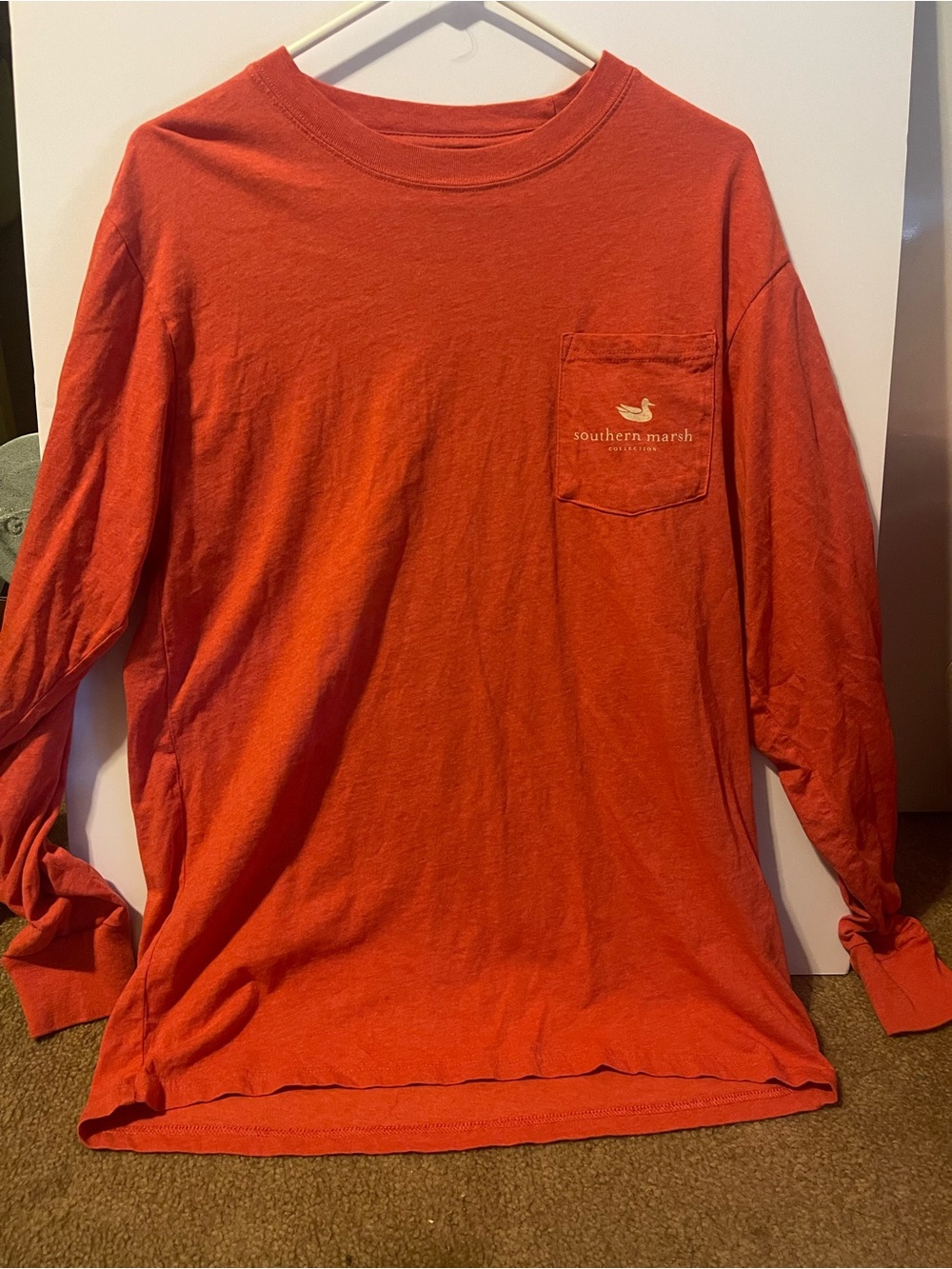 Southern Marsh Orange Long-Sleeve Pocket Tee